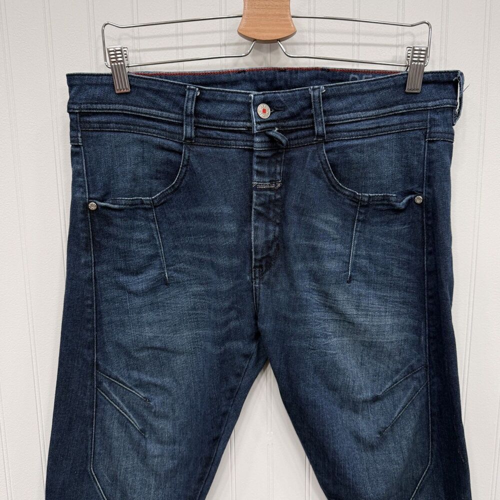 VTG Marithe Francois Girbaud Men's 34 Tall Blue Denim Derick Slim Jeans 90s Y2K - Picture 2 of 9